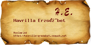 Havrilla Erzsébet névjegykártya